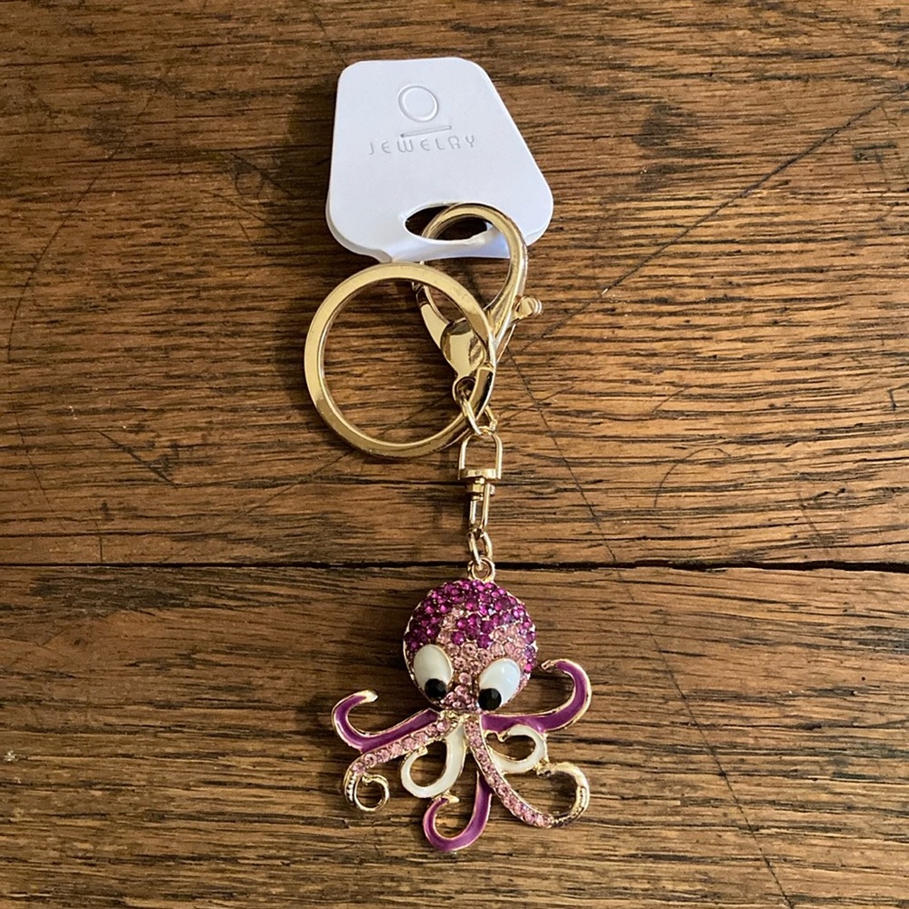 Octopus 🐙 Rhinestone Purse Bag Charm/Keychain NWT/NIP